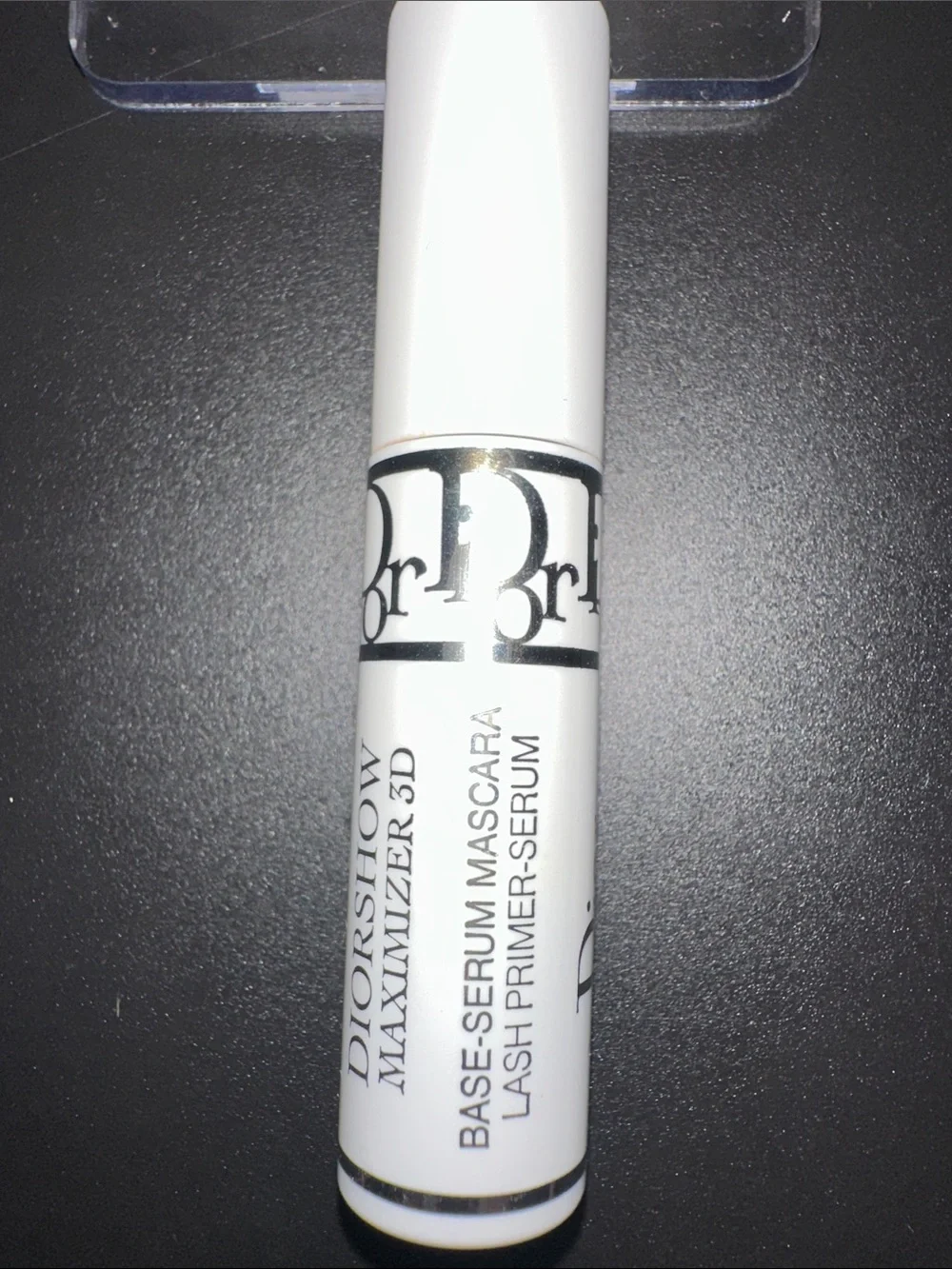 Dior White Drawstring Pouch w Gold Logo and 3D Base Serum Mascara